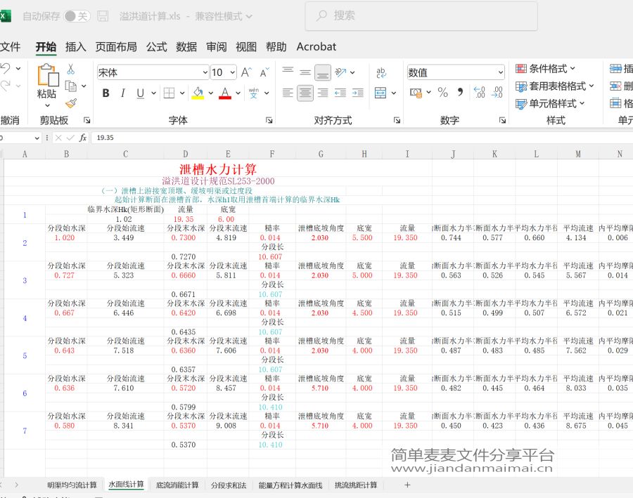 水利计算表格、水利水电工程计算Excel表格，水工结构计算程序-200套的图10